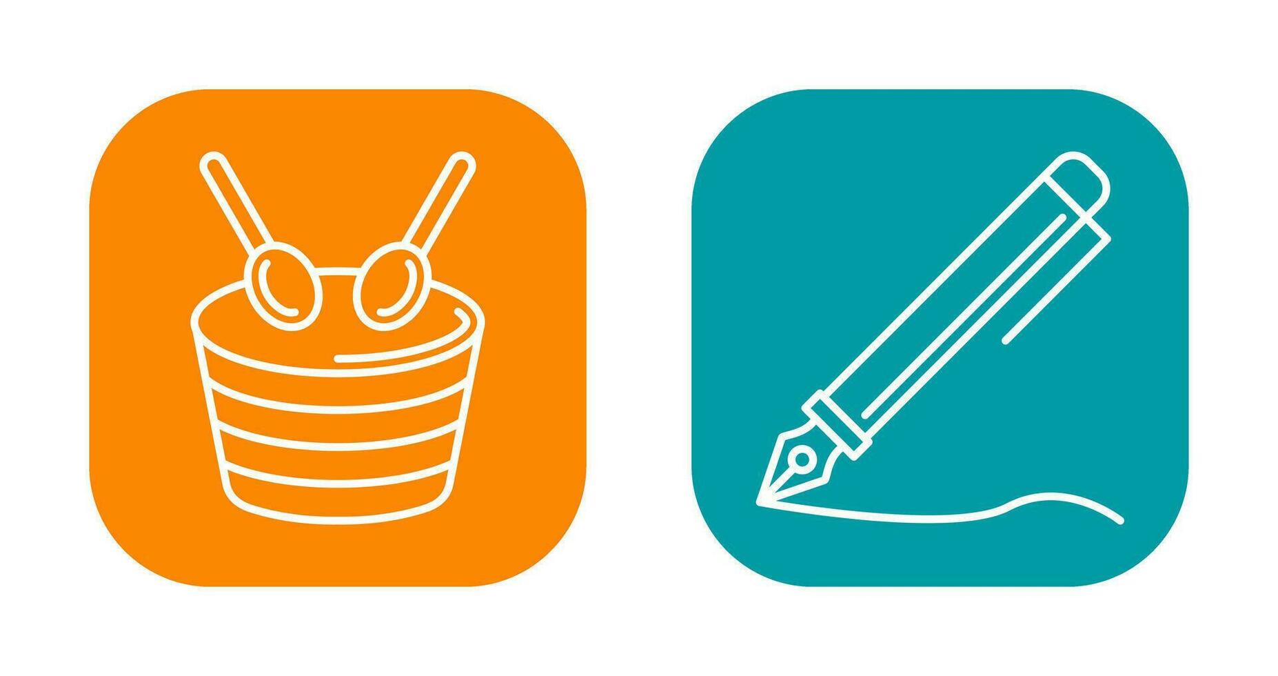 Drum and Pen Icon vector