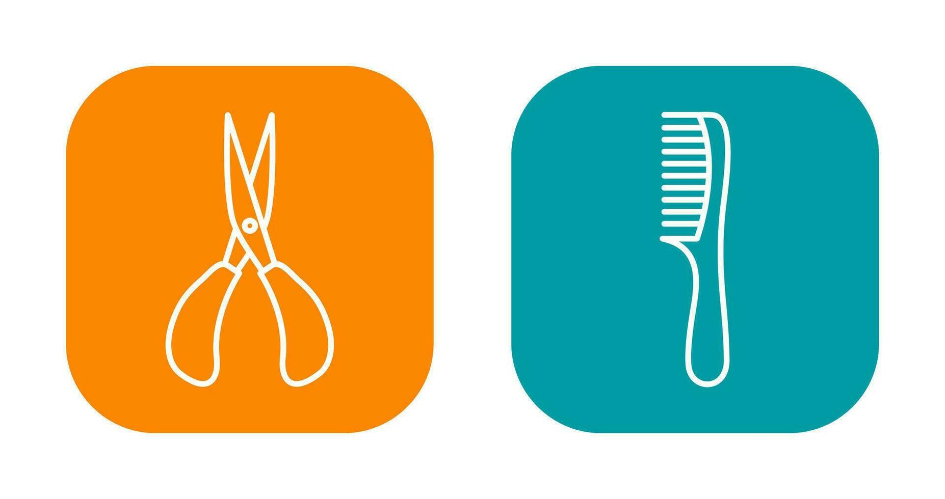 Scissor and Comb Icon vector