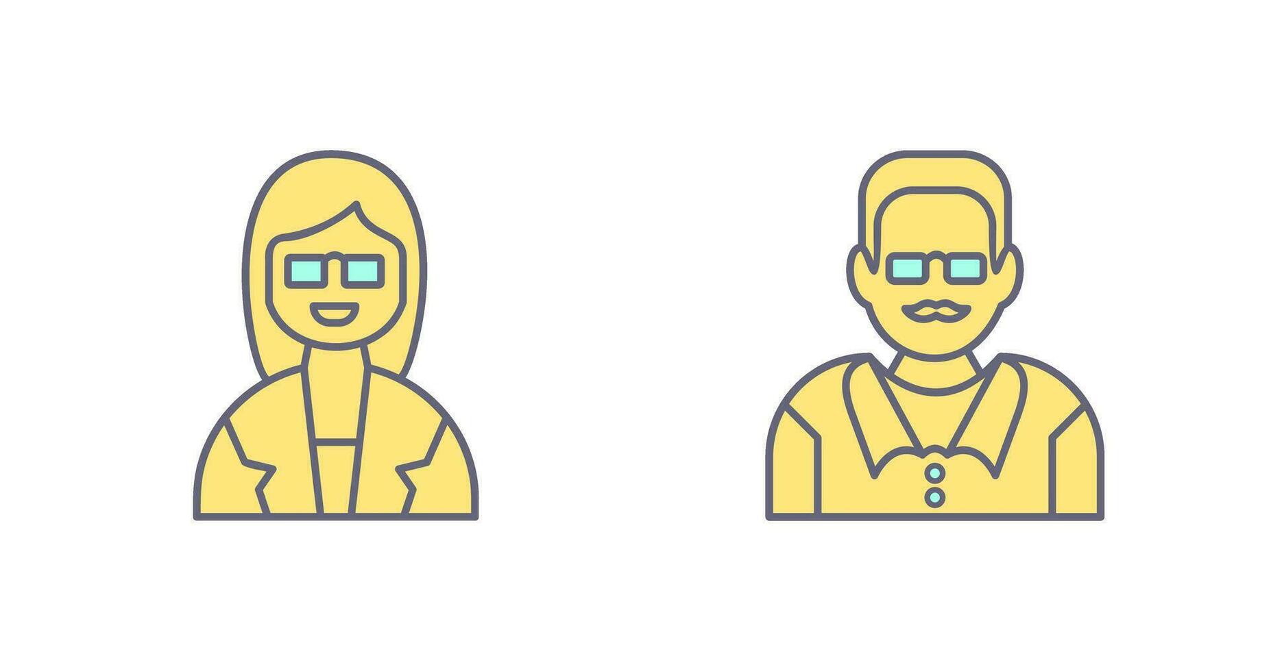 Female Professor and Male Professor Icon vector