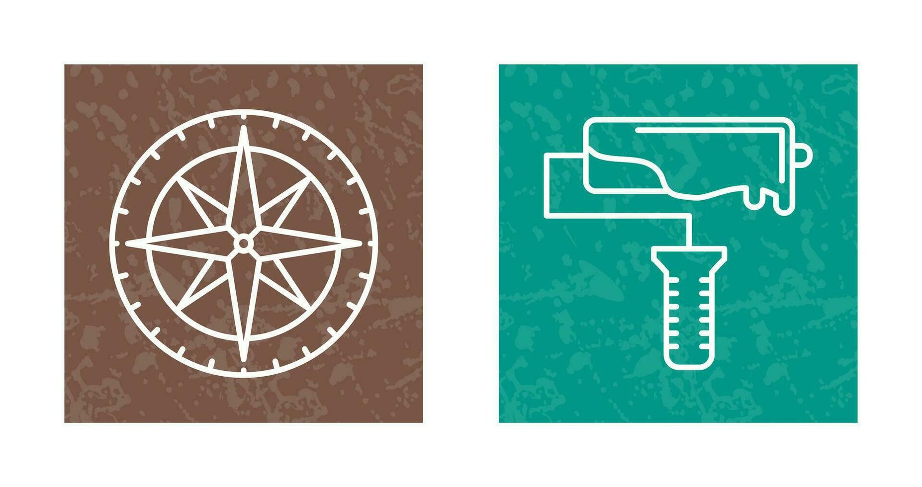 Compass and Roller Icon vector