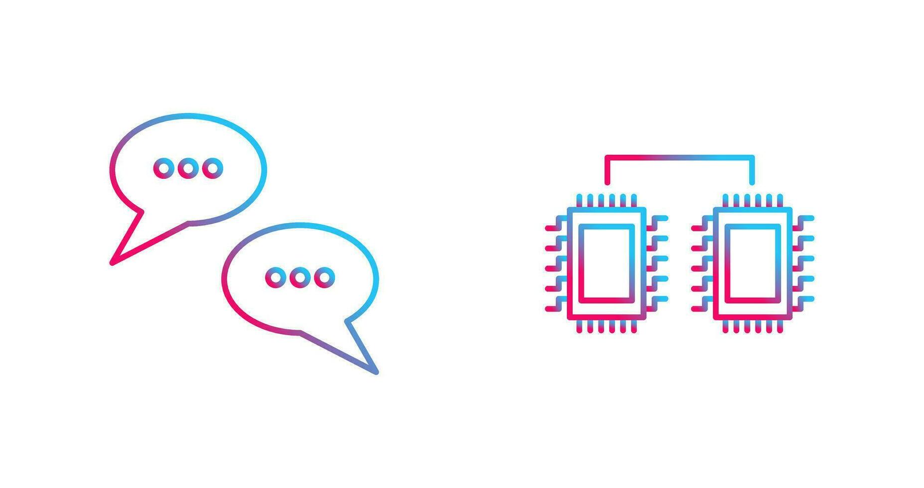 Conversation Bubbles and Processors Connected Icon vector