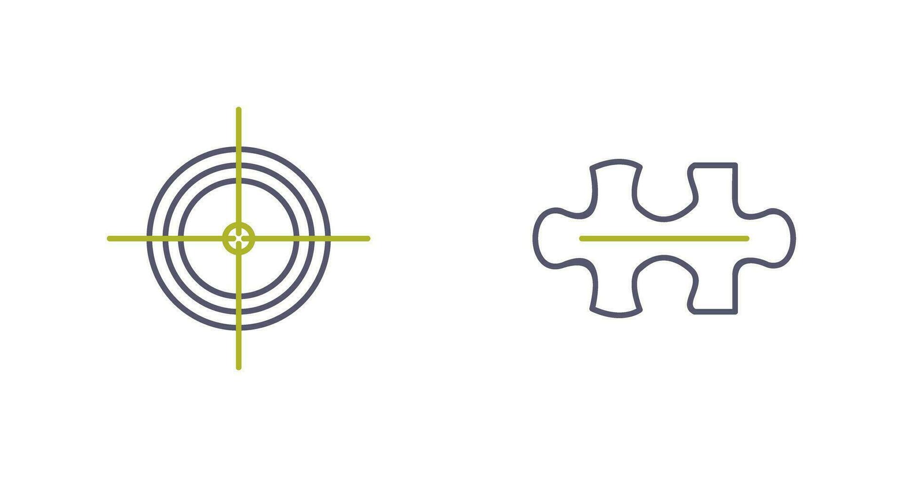 Target and Puzzle Piece Icon vector
