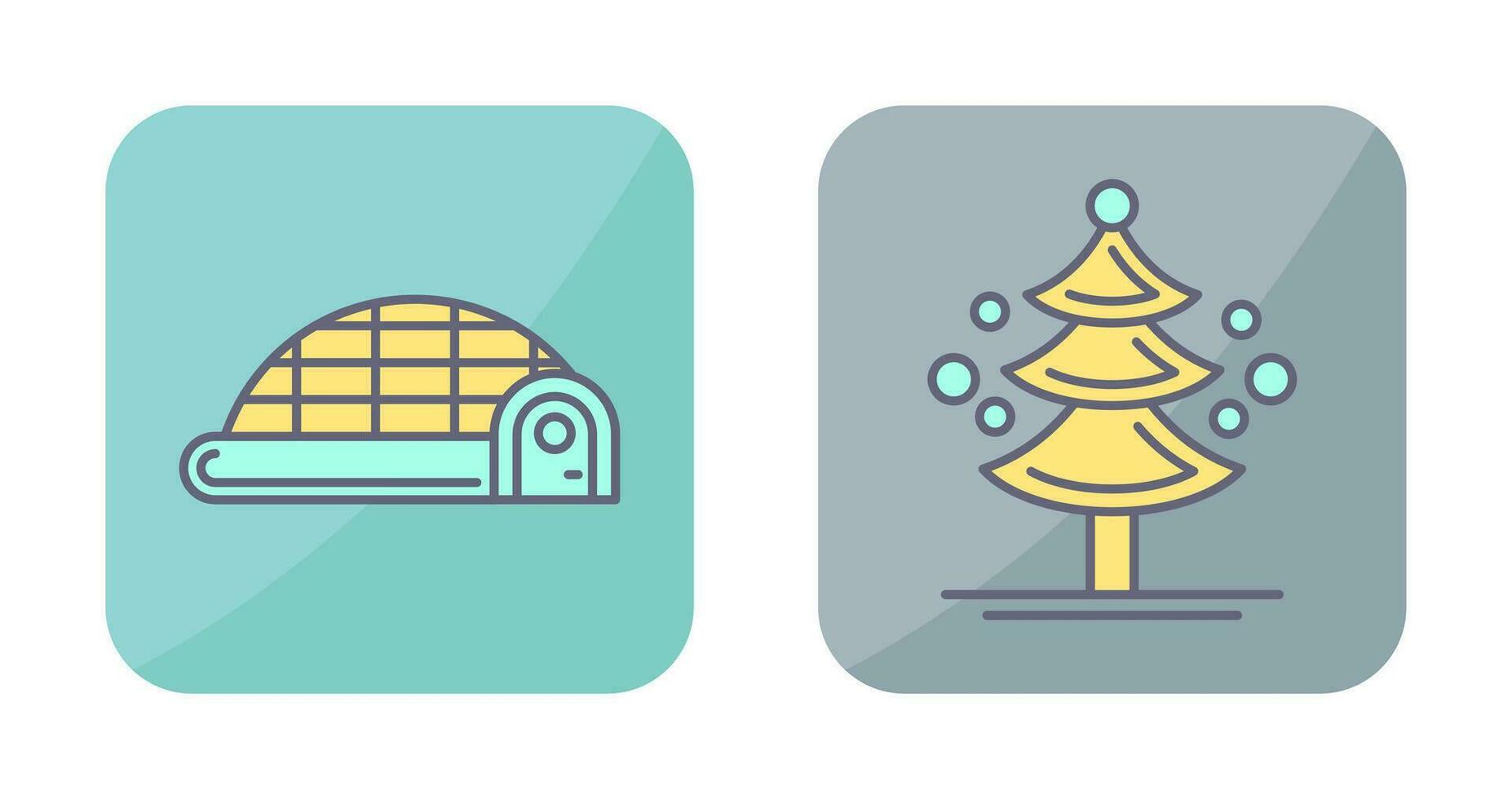 Igloo and Pine Tree Icon vector