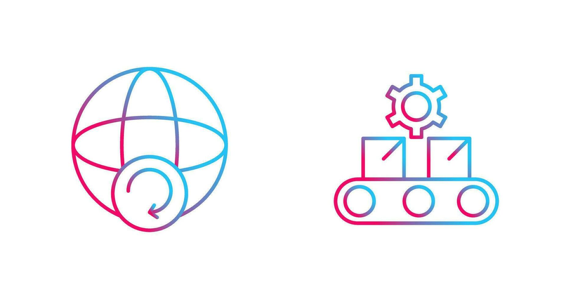 Earth and Conveyor Belt Icon vector