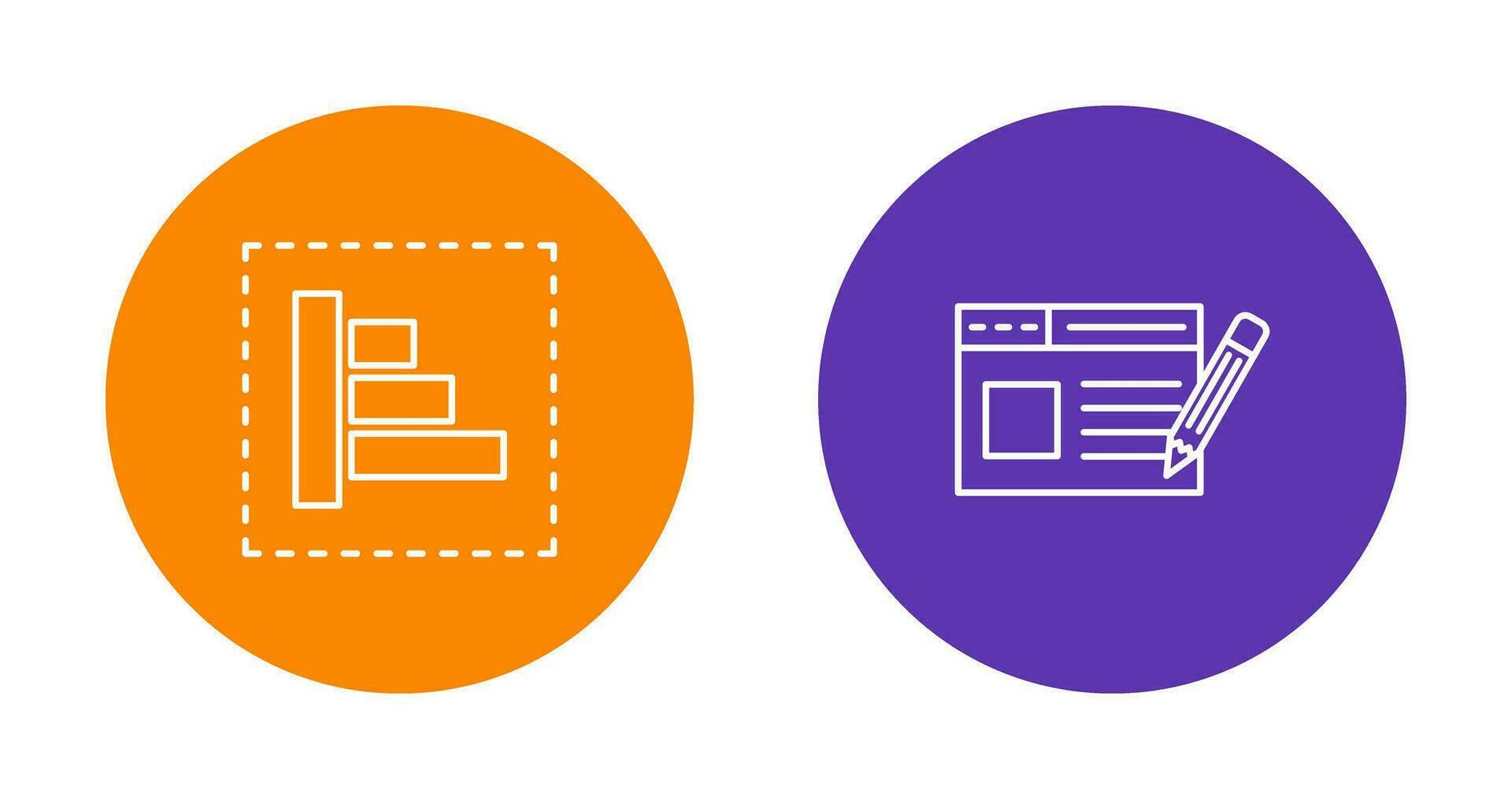 Object Alignment and Web Page Icon vector