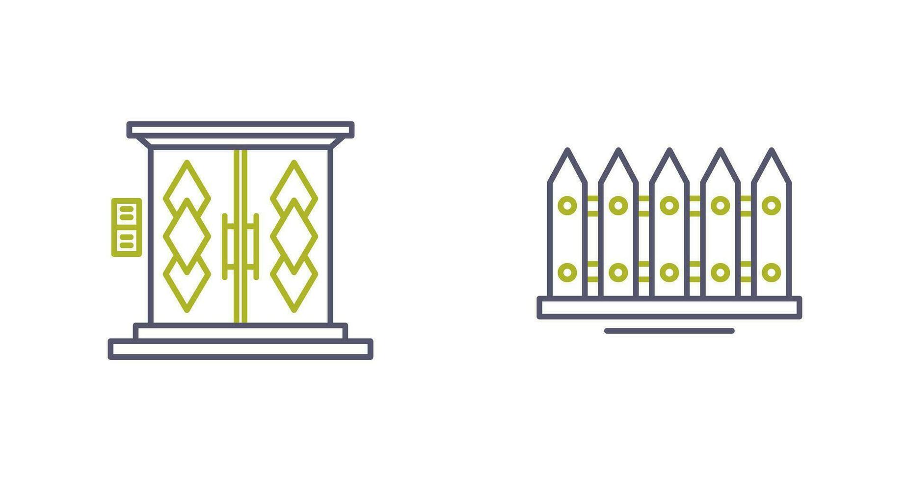 Door and Fence Icon vector
