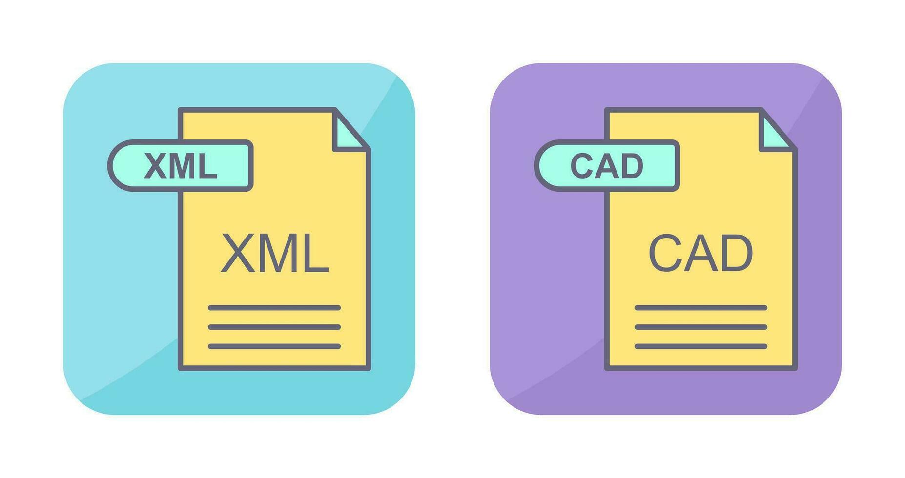 XML and CAD Icon vector