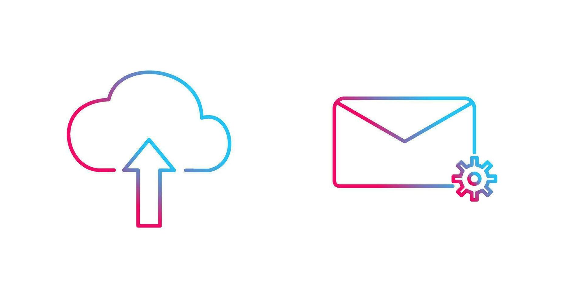 Upload to Cloud and Message Settings Icon vector