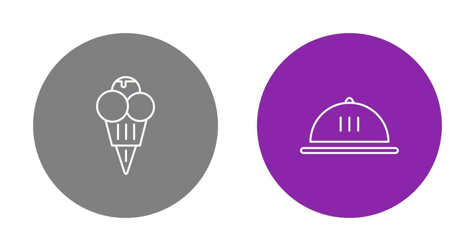 Ice cream and Dish Icon vector