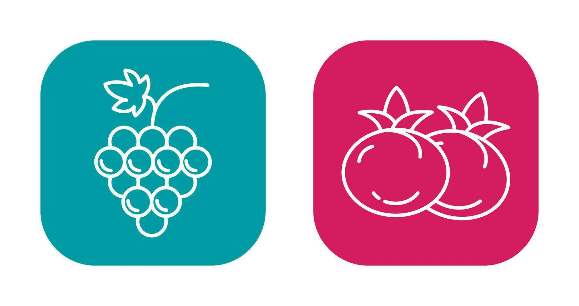 Grapes and Tomato Icon vector