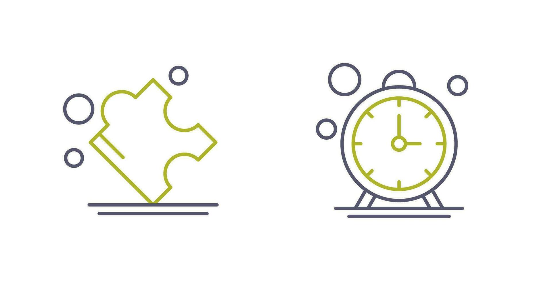 Puzzle and Stop Watch Icon vector