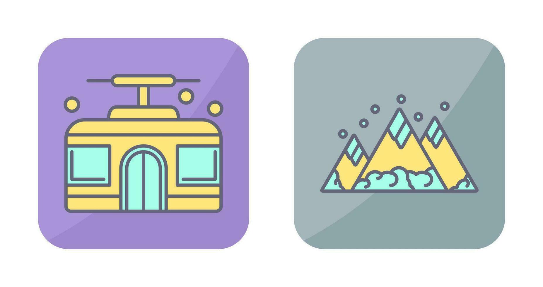 Mountain and Cable Car Icon vector