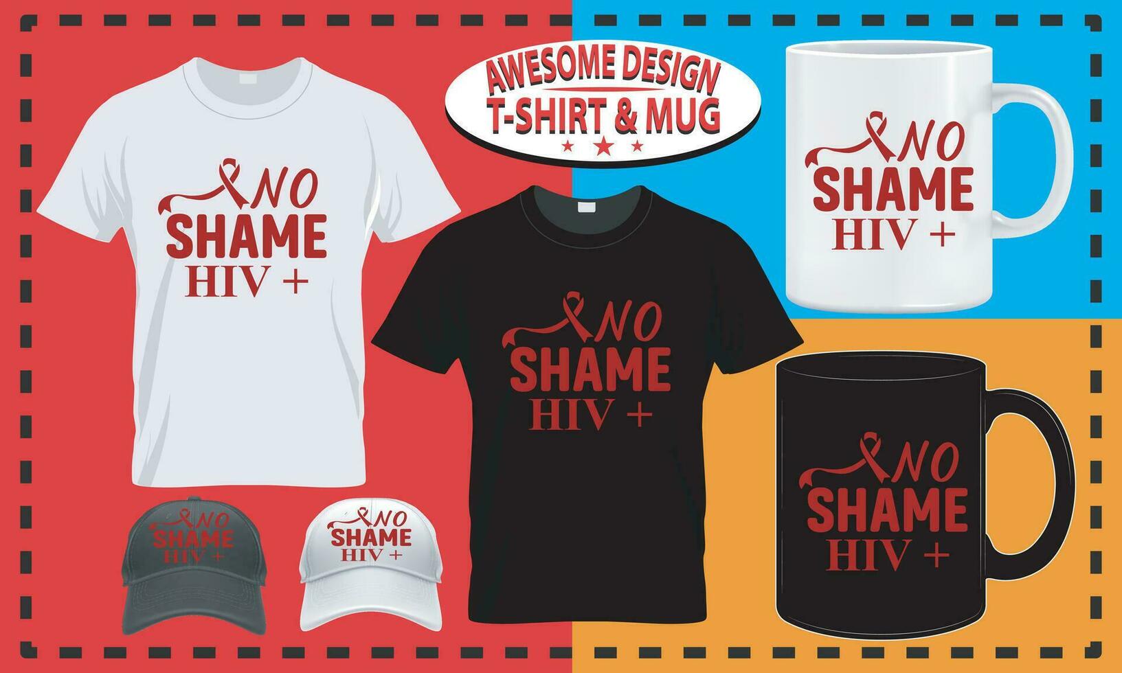 World AIDS day T-shirt and mug design, typography custom, vector best for print design.
