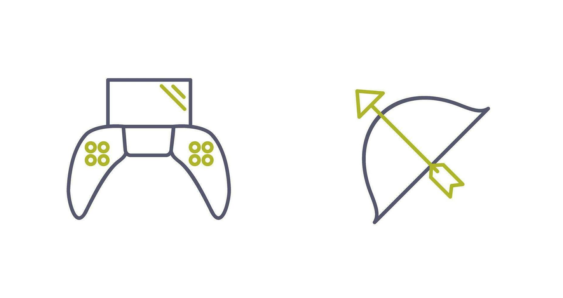 Play Station and Archery Icon vector