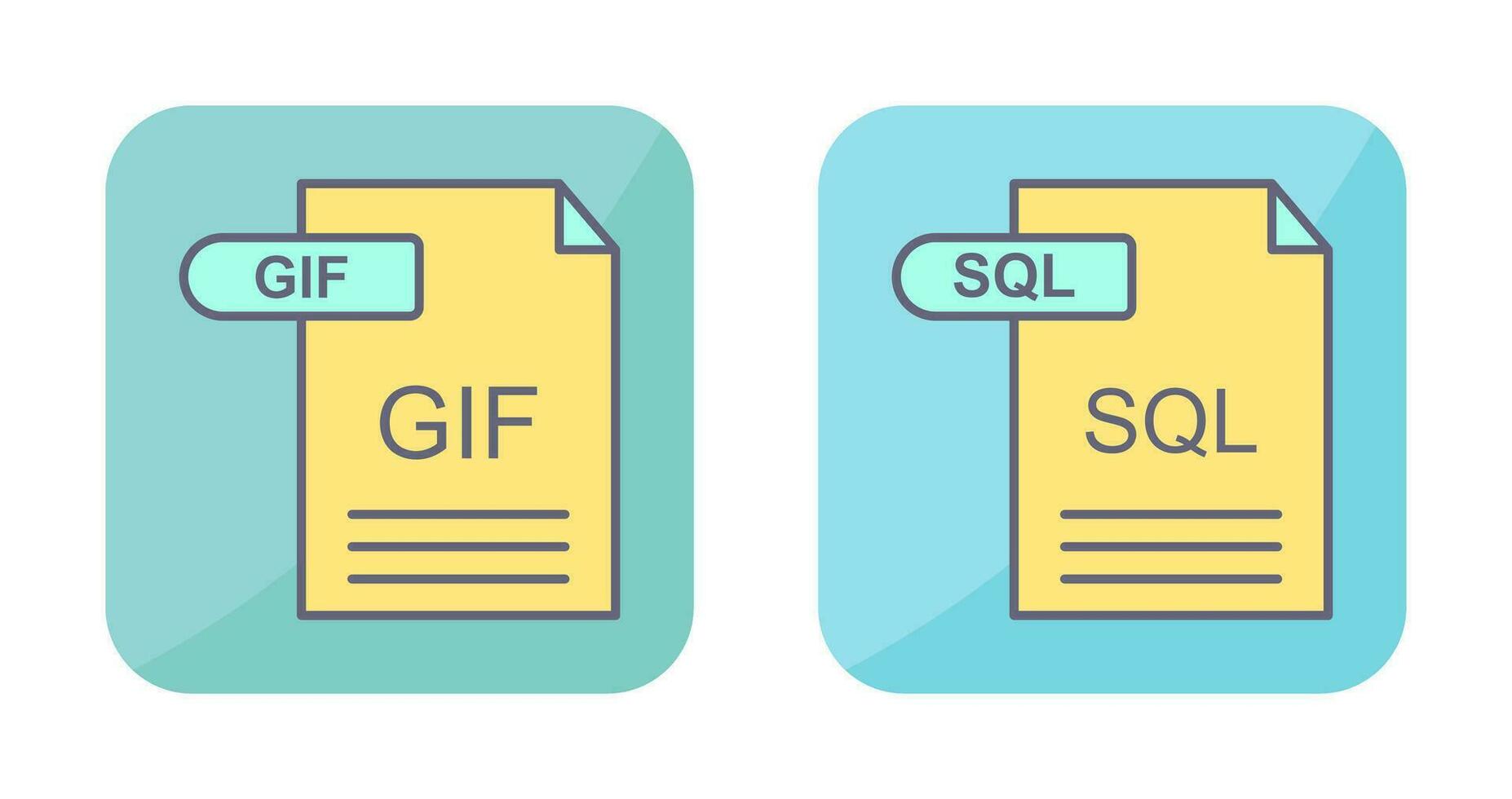 GIF and SQL Icon vector