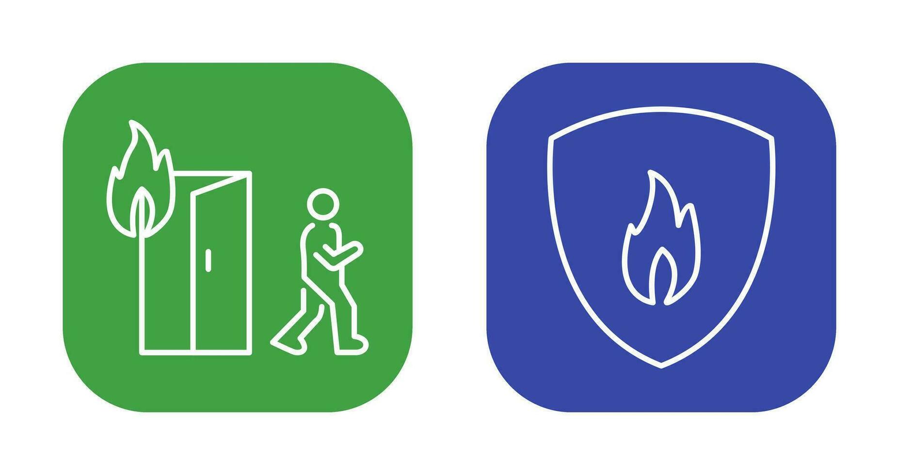 running from fire and fire shield  Icon vector