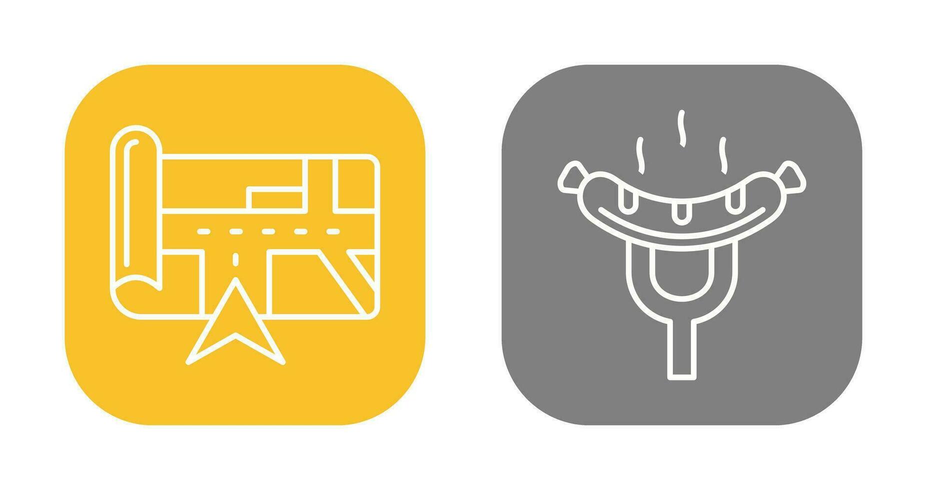 Navigation and Sausage Icon vector