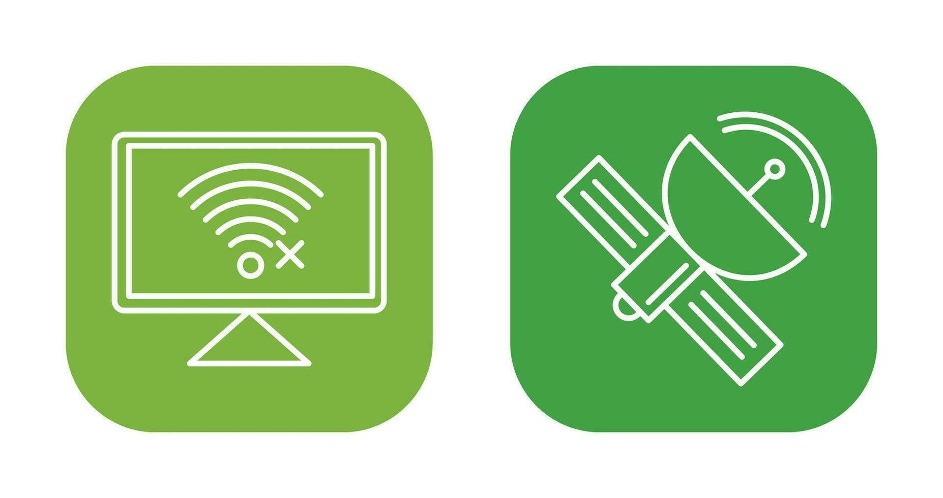 Disconnected Network and Satellite Icon vector