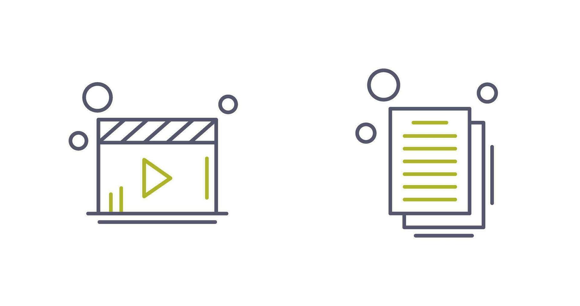 Video Player and Document Icon vector