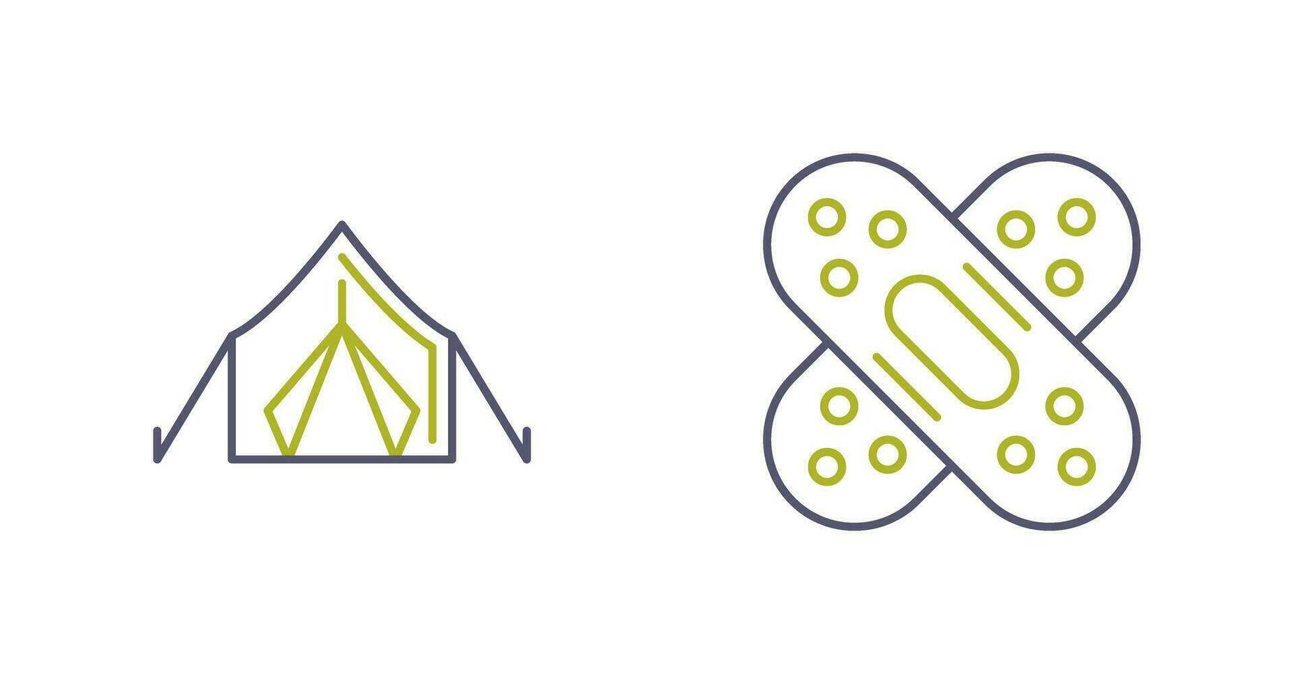 Tent and Bandage Icon vector