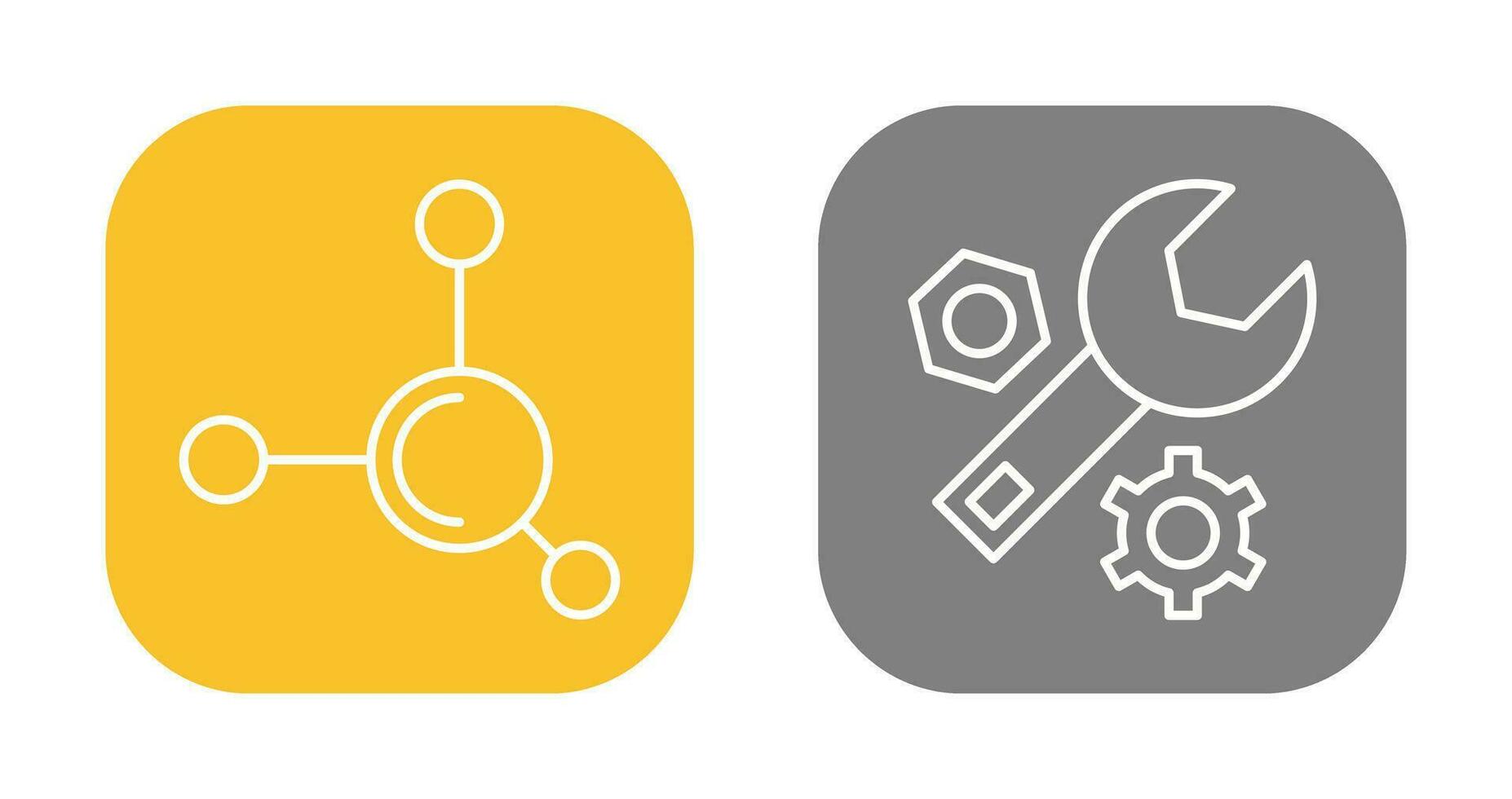 Molecule and Wrench Icon vector