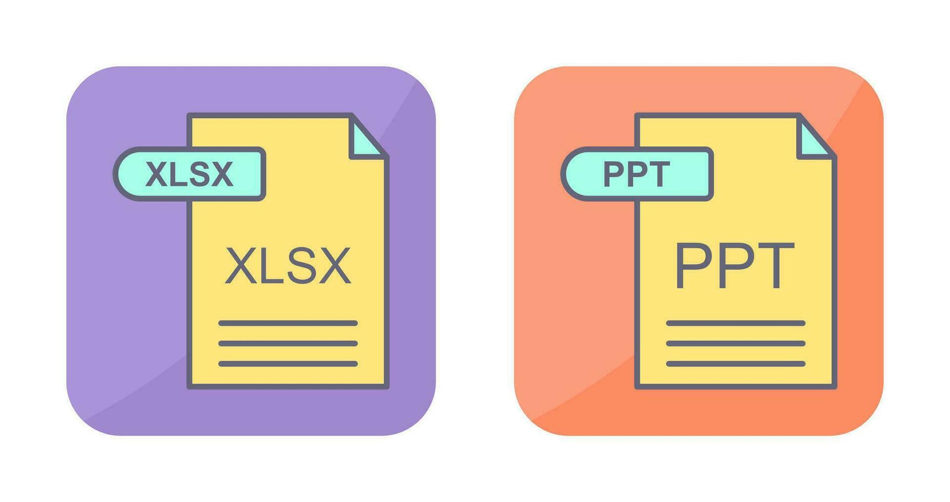 XLSX and PPT Icon vector