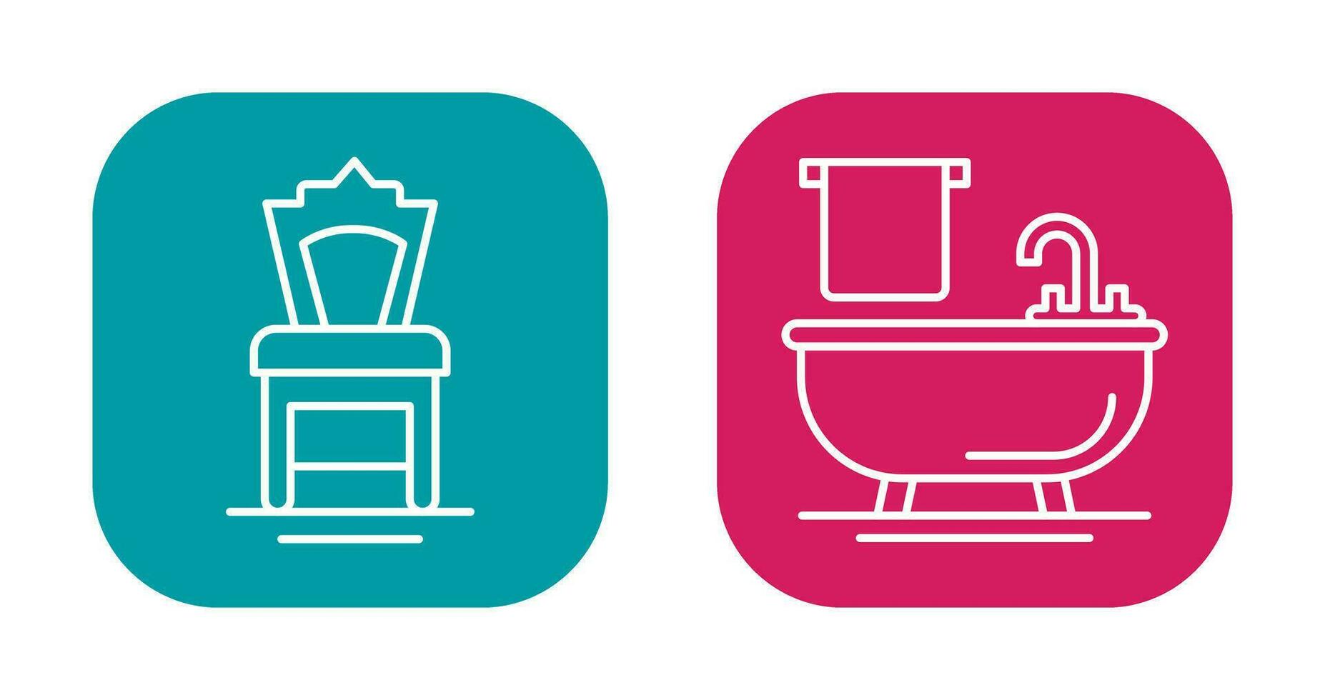 Chair and Bathtub Icon vector