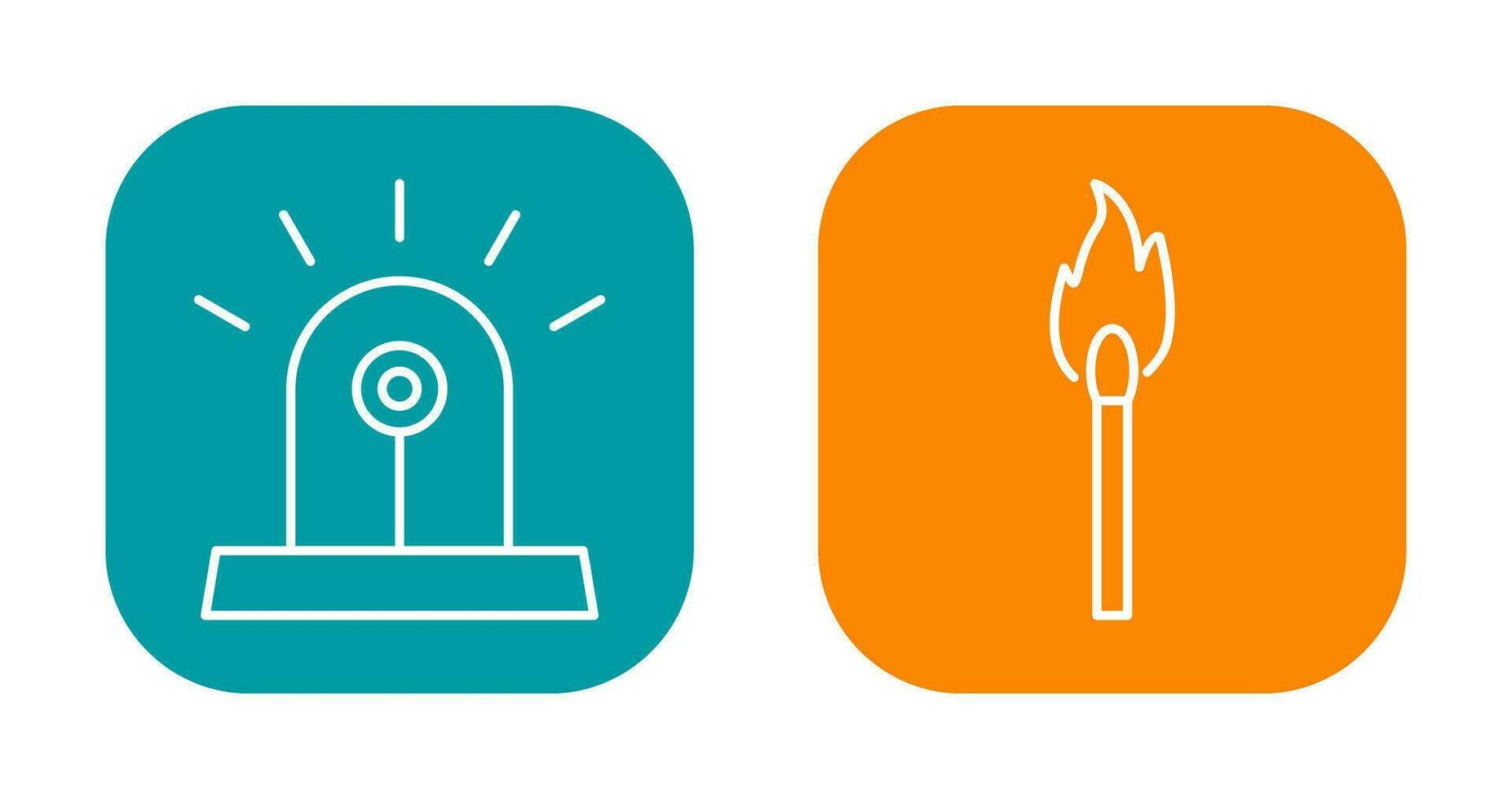 siren and lit matchstick Icon vector