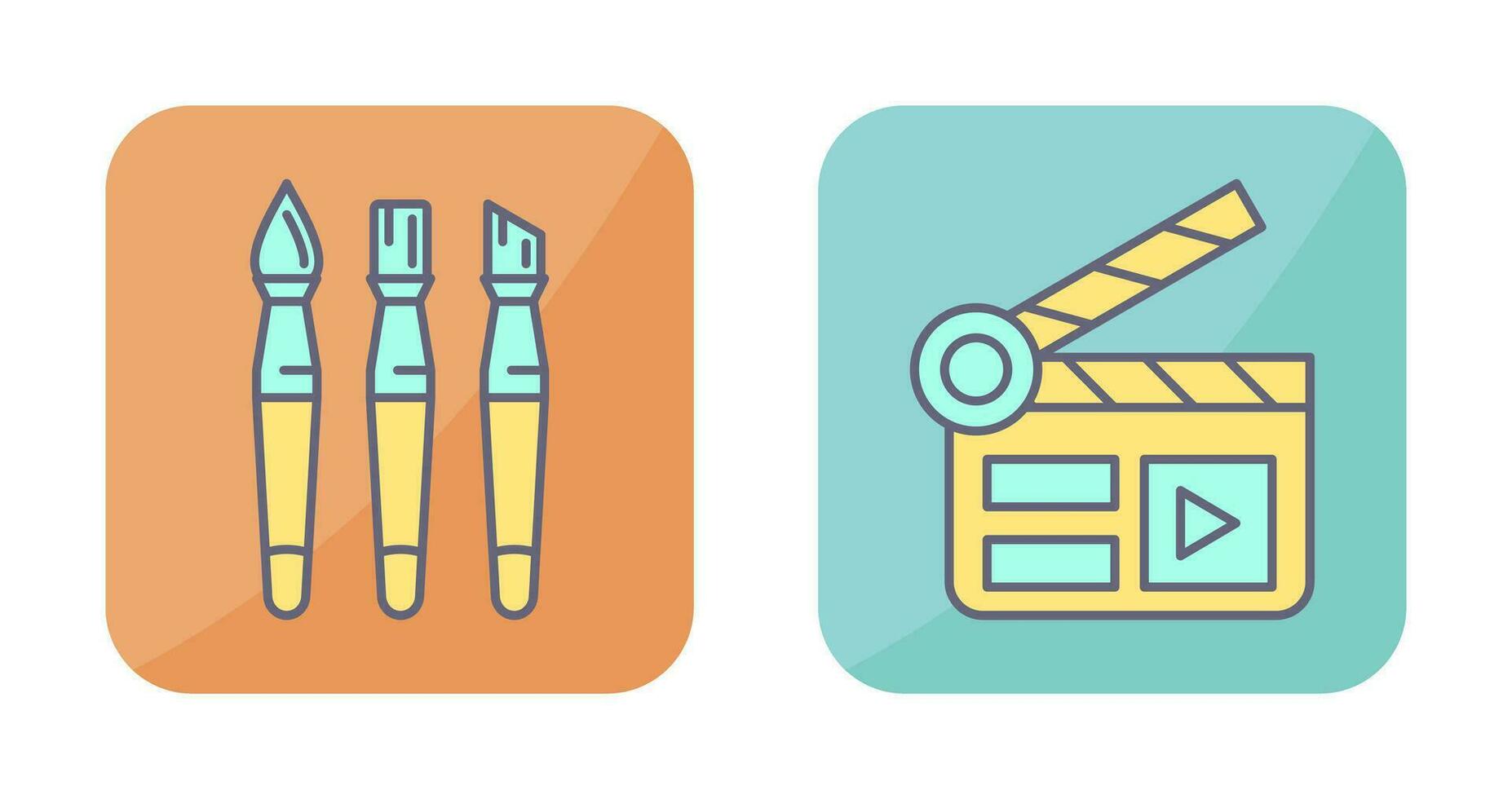 Brushes and Clapper Board Icon vector