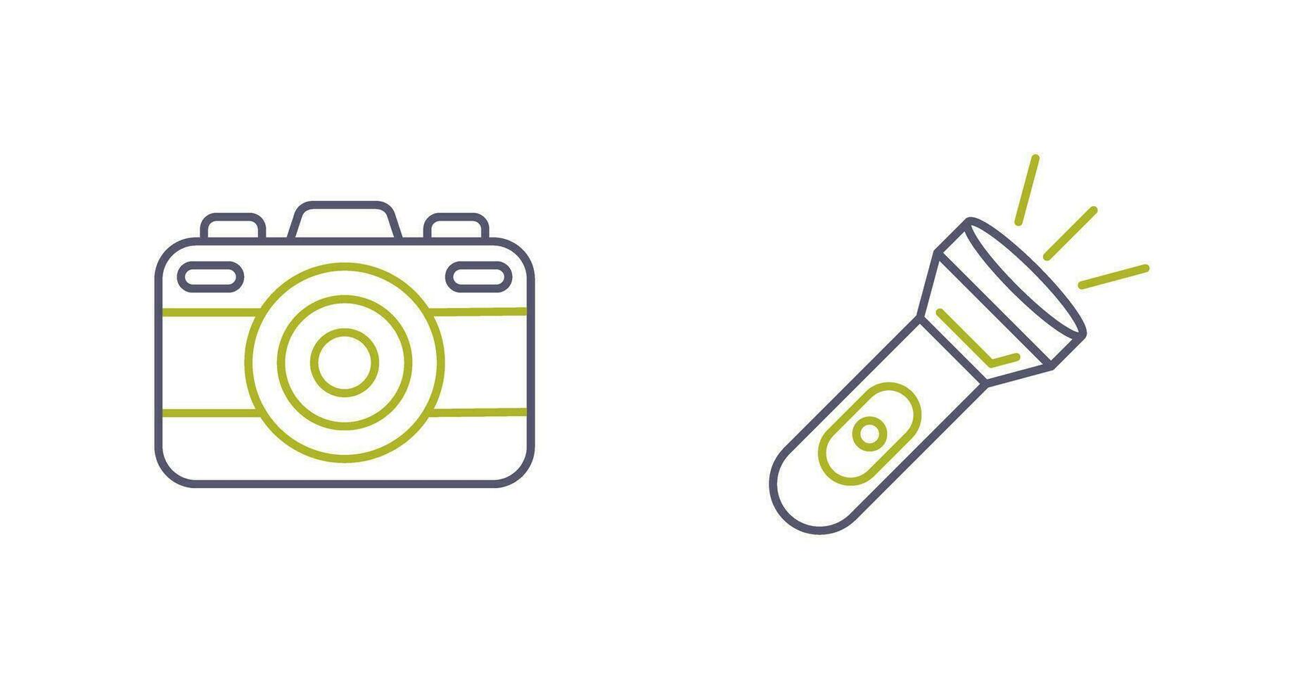 Camera and Flash Light Icon vector