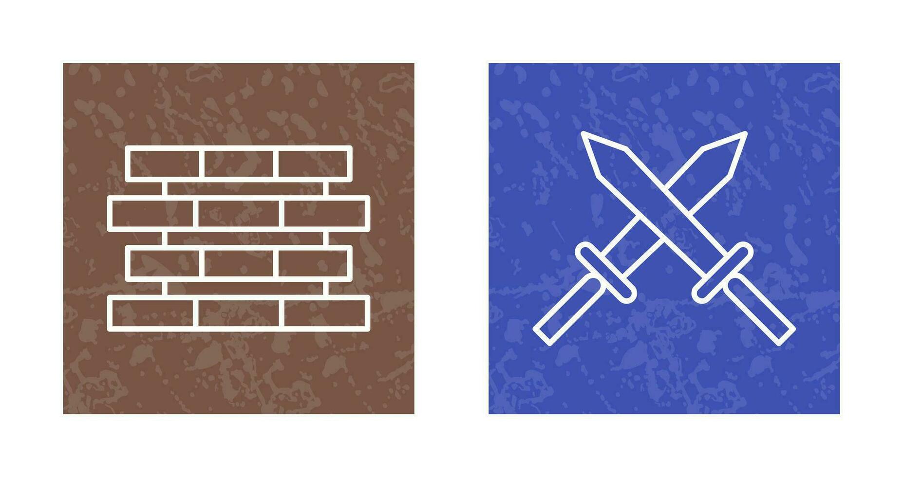 Bricks and Sword Icon vector