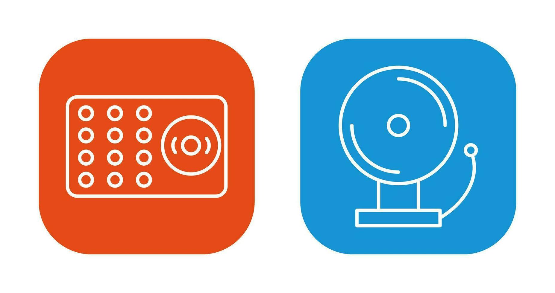ring alarm and fire alarm  Icon vector