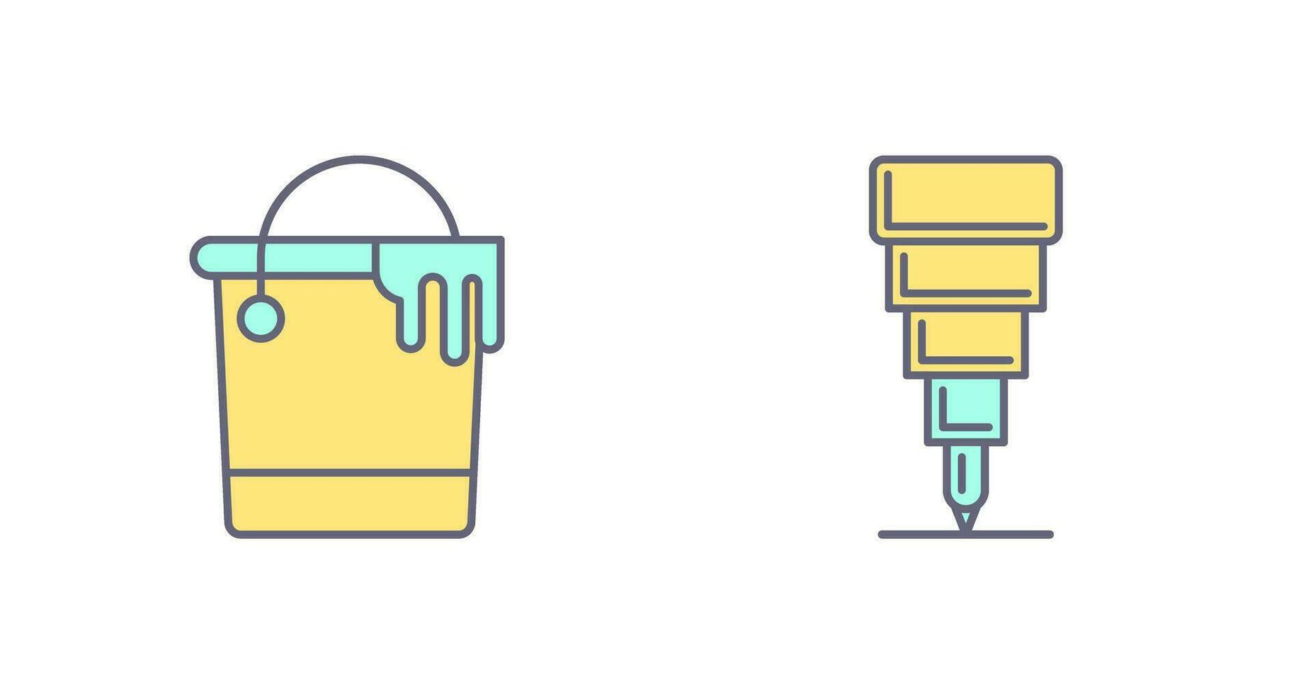 Paint Bucket and Fine tip Pen Icon vector