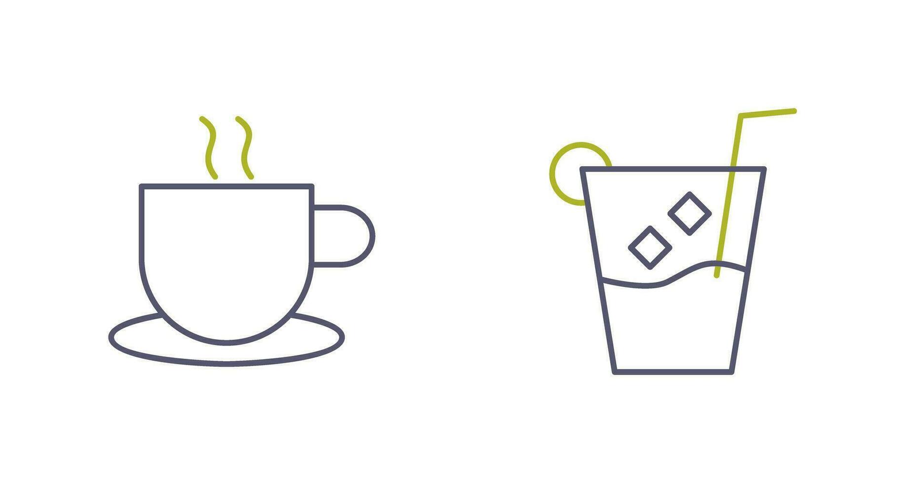 hot coffee and whiskey sour Icon vector