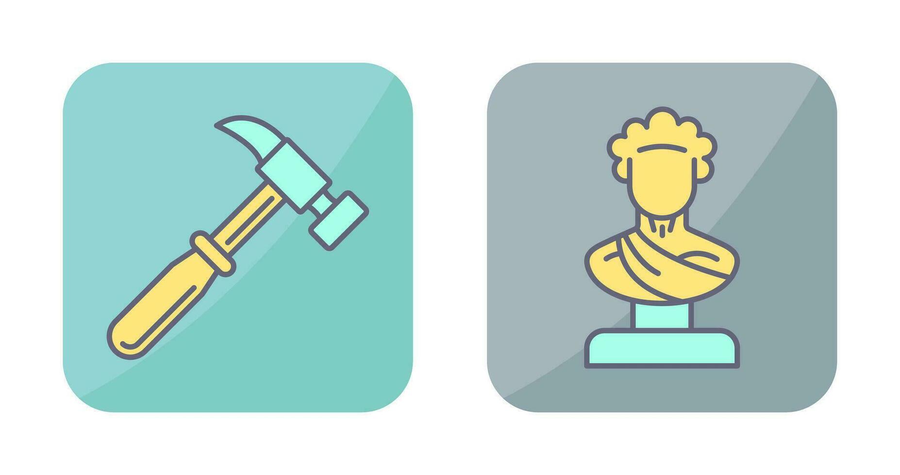 Hammer and Statue Icon vector