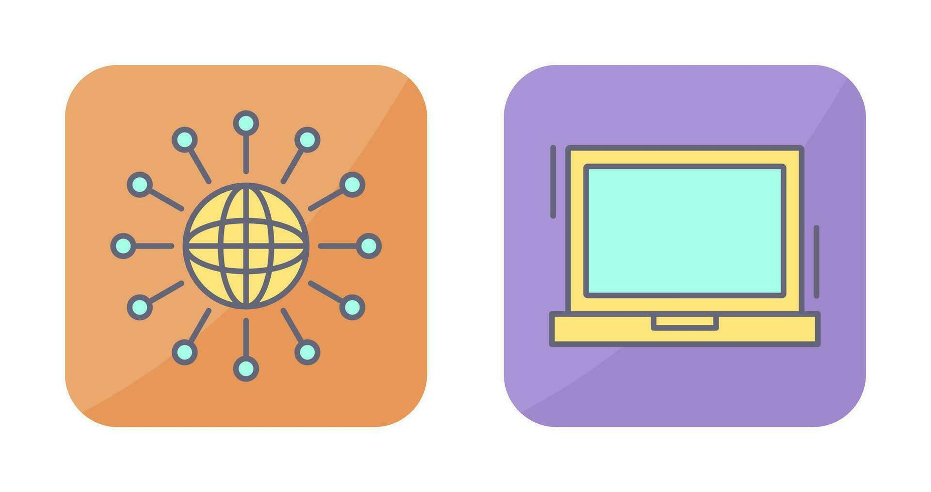 Networking and Laptop Icon vector