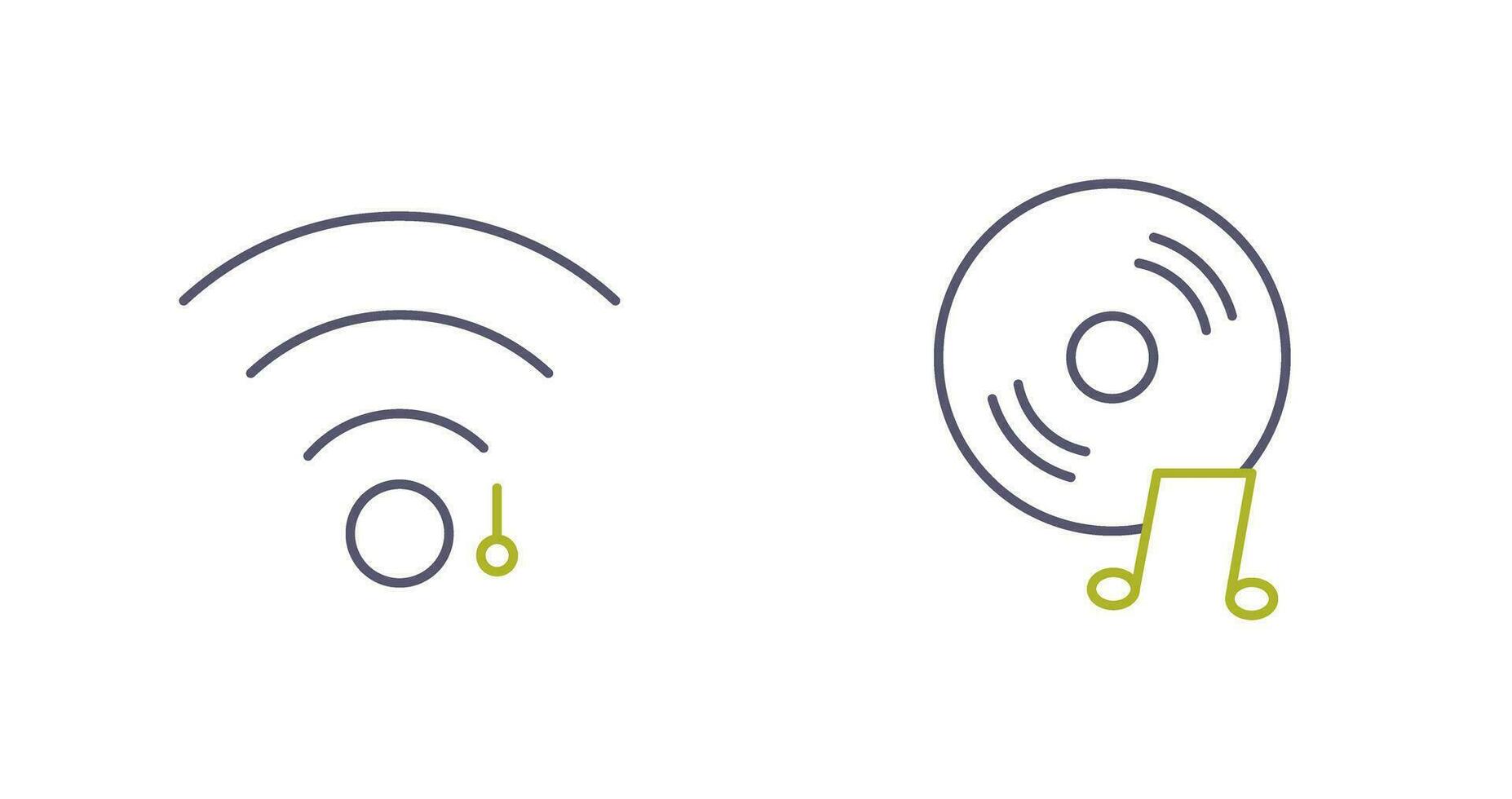 wifi sign and music cd  Icon vector