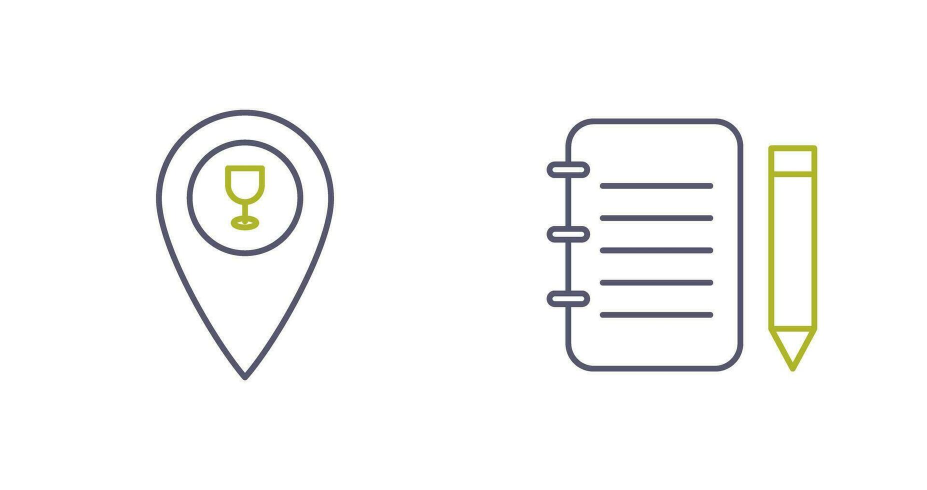 bar location and notepad Icon vector