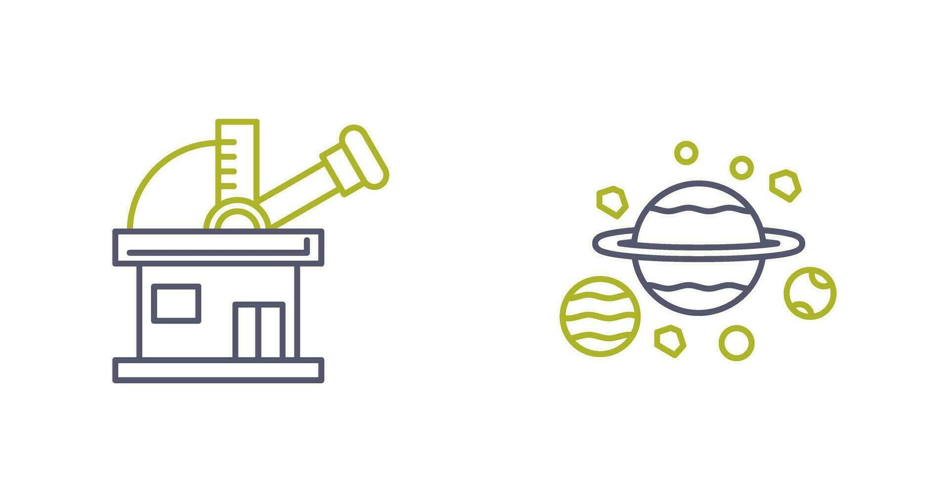 observatory and planets Icon vector