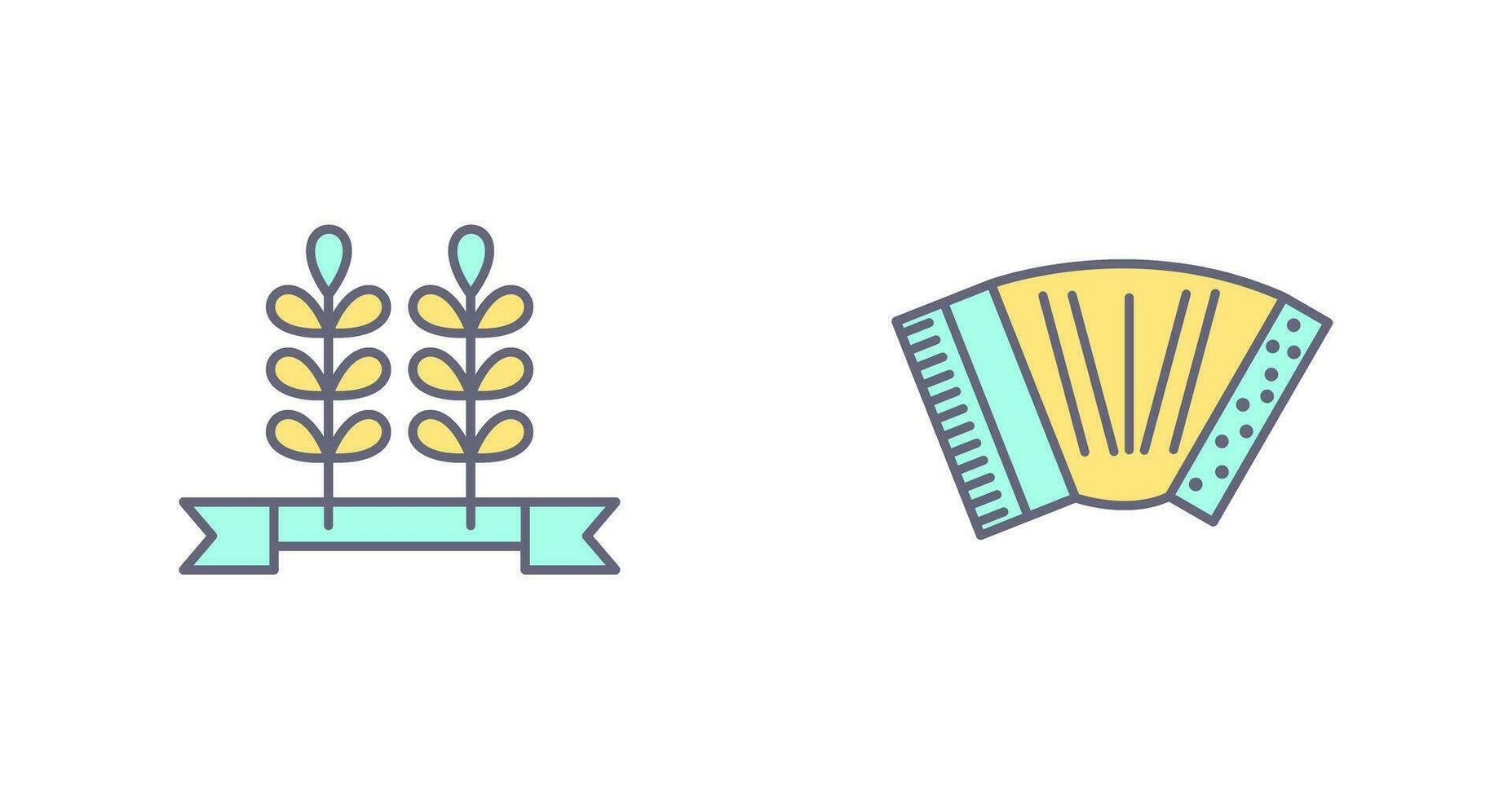 Accordion a d Wheat Icon vector