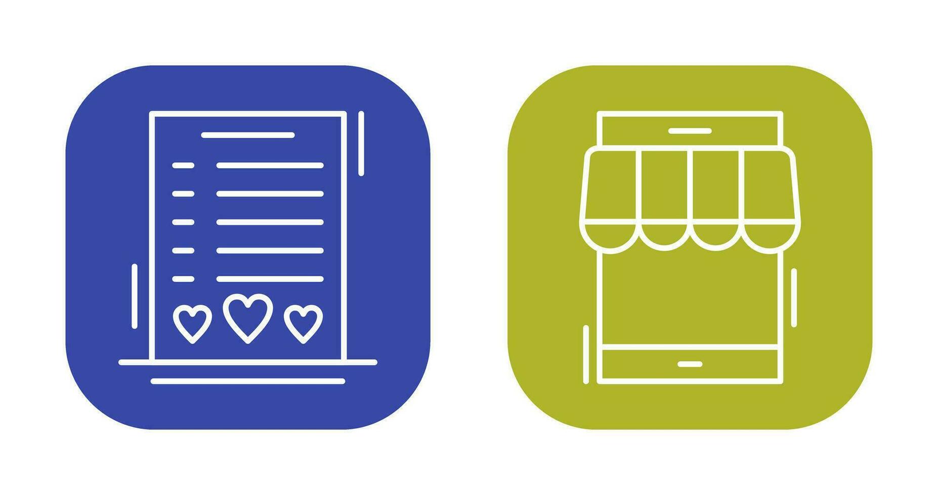 Wishlist and Online Shop Icon vector