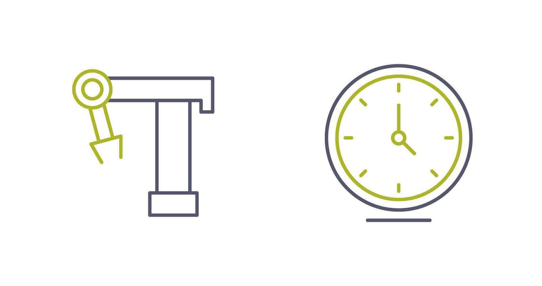 Robotic Arm and Clock Icon vector