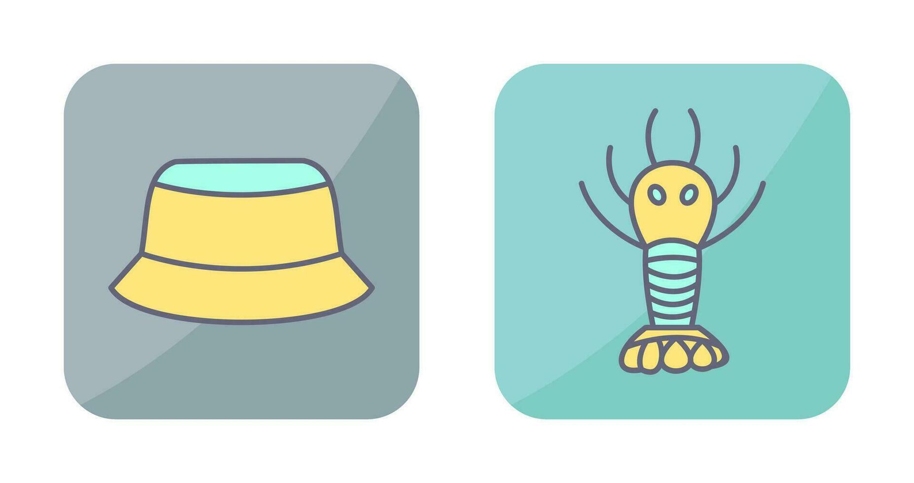 Men Hat and Lobster Icon vector