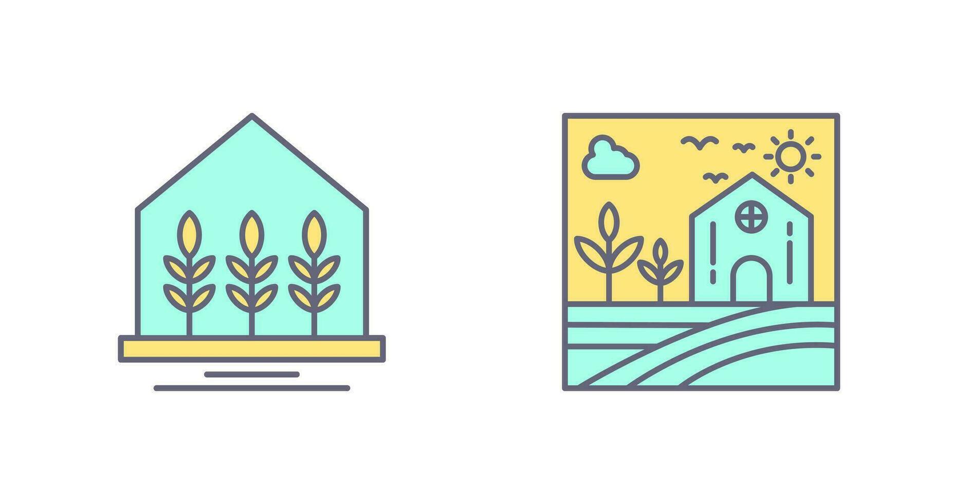 Farm House and Nature Icon vector