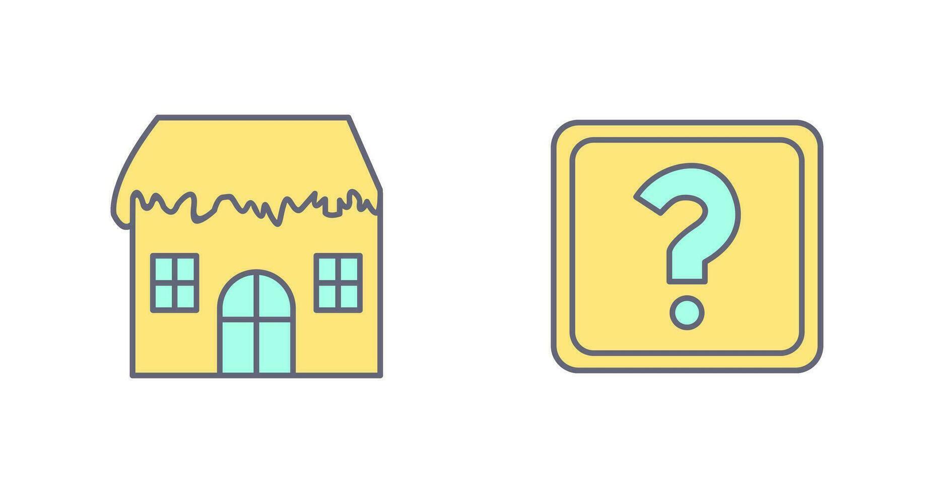 House with Snow and Question Mark Icon vector
