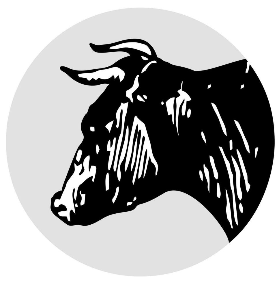 vacas cabeza. mano dibujado en un gráfico estilo. bosquejo Clásico vector grabado ilustración para póster, web. aislado en blanco antecedentes estilizado vector símbolo.