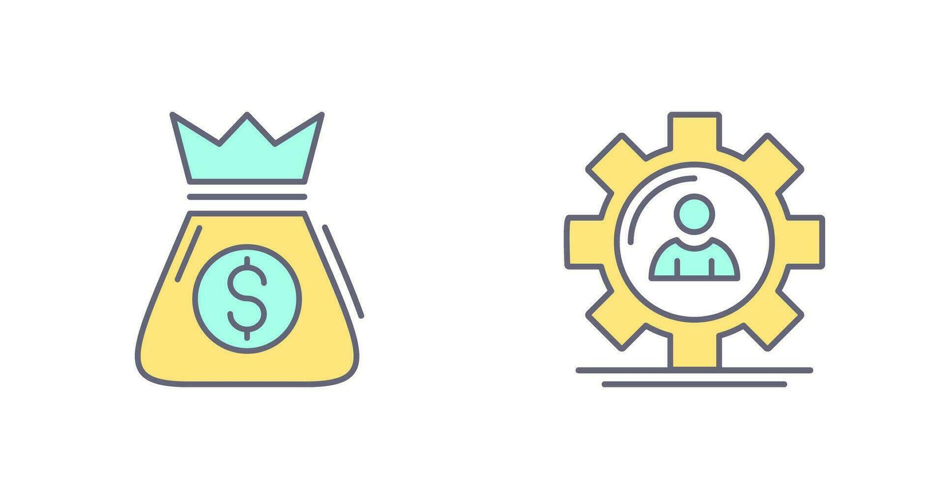 Money Bag and Management Icon vector
