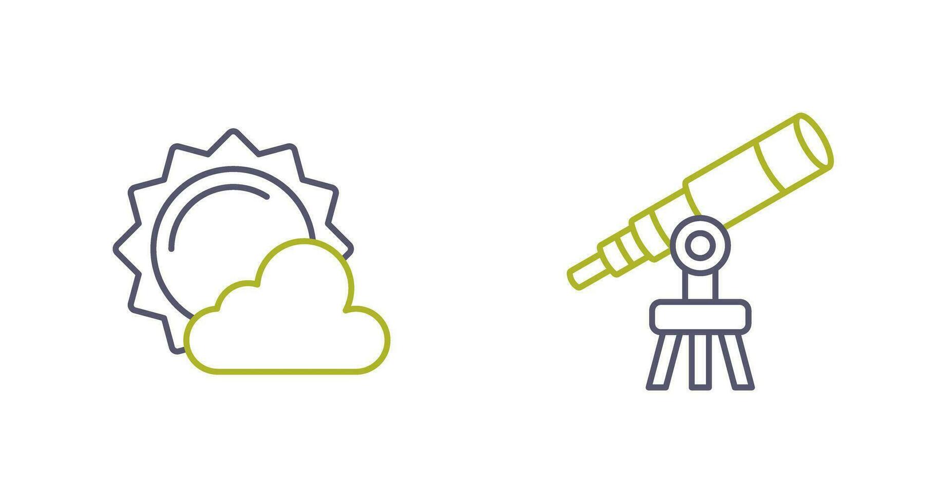 sun and telescope Icon vector