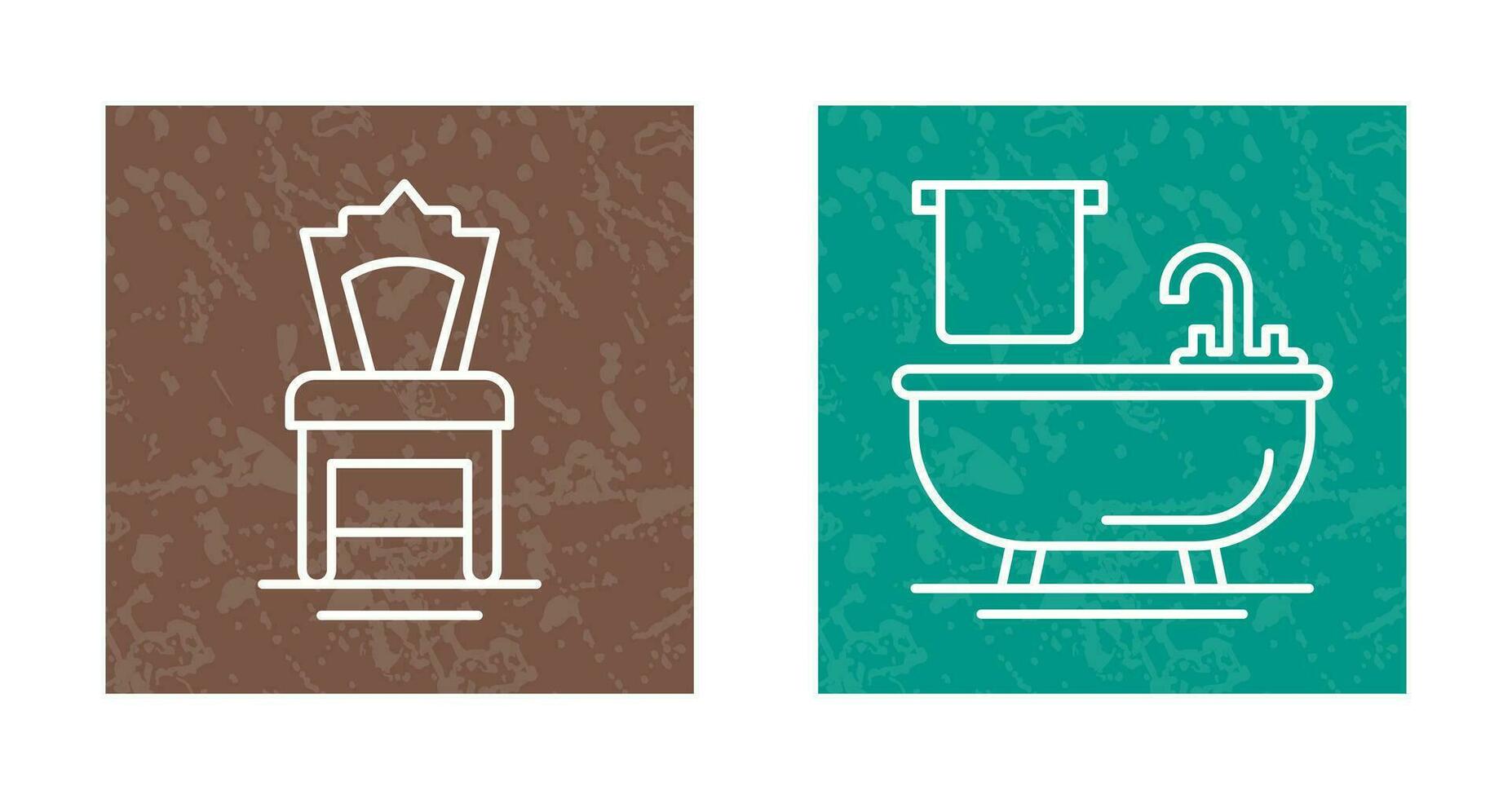 Chair and Bathtub Icon vector