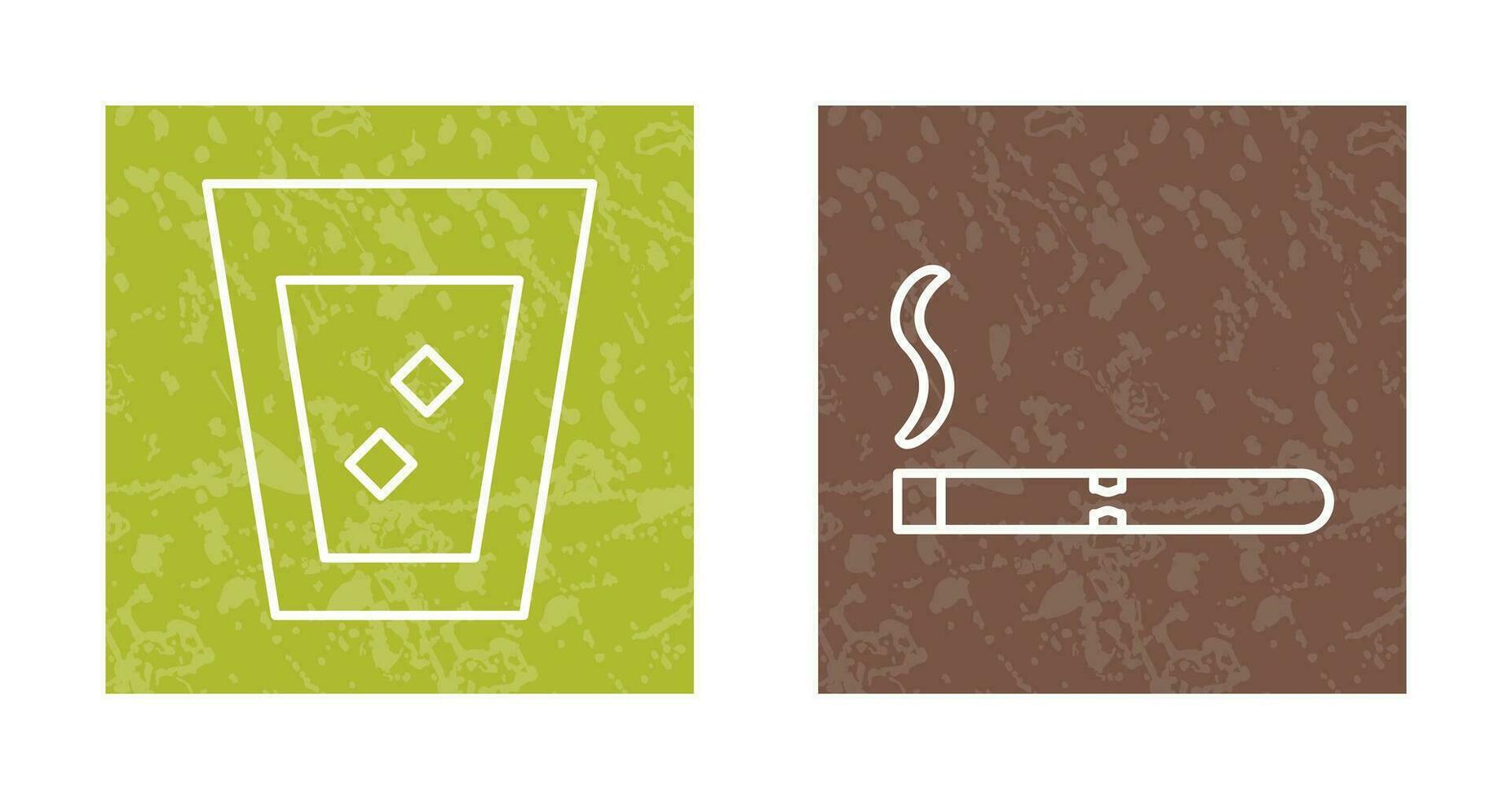 lit cigar and white russian drink  Icon vector